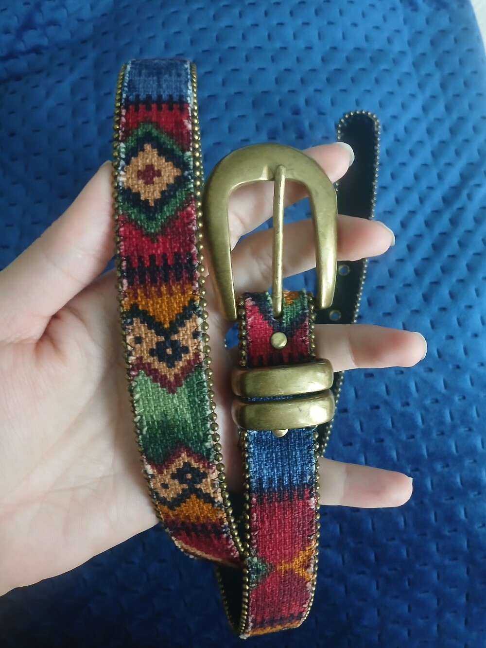 A.BROD Made In USA vintage Tapestry Southwestern Belt Size L Womens